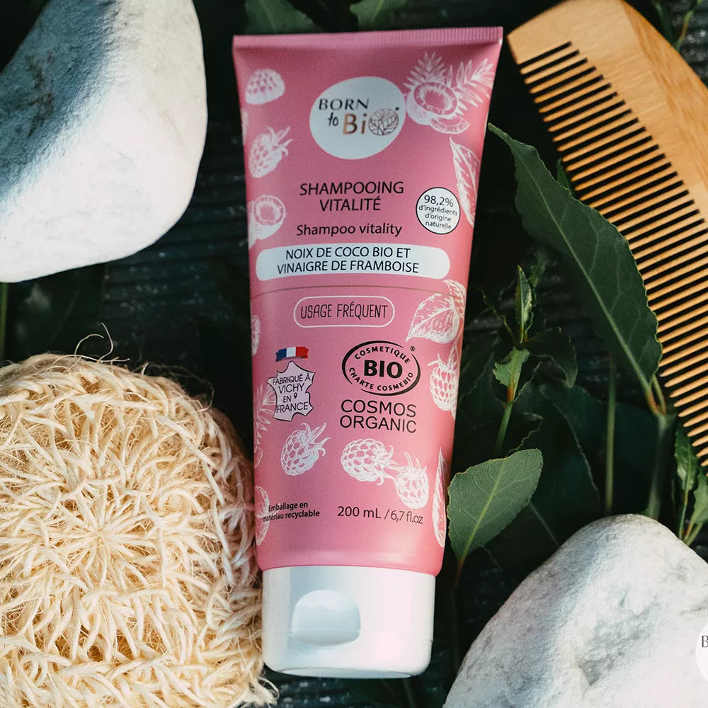 Shampooing Noix de Coco et vinaigre de framboise - Certifié Bio