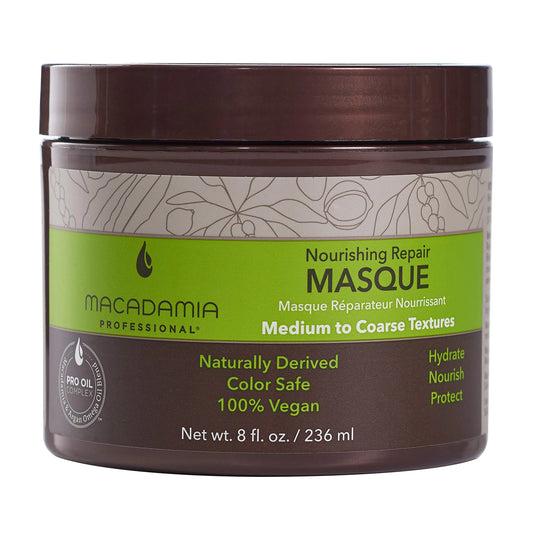 Macadamia Professional Soins Capillaires Naturels Bio sans Sulfates ni Parabènes, Cruelty-Free et Vegan - Masque Réparateur Nourrissant - Reconstitue l'Hydratation, Renforce & Améliore l'Élasticité - 237 ml